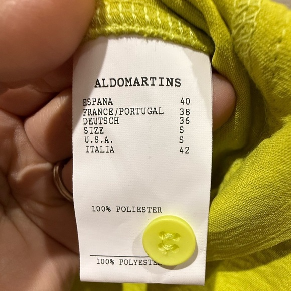 Aldo Martins Chartreuse Wide Leg Pants Size S - Picture 6 of 7